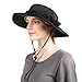 Flammi Mosquito Head Net Hat Fishing Hat w/Head Net UPF 50+ Sun Protection Safari Boonie Hat Cap Outdoor for Men/Women (Black)