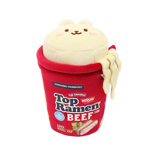 Anirollz 6&#8243; Official Stuffed Animal Plush Nissin Cup Noodle + Top Ramen |Soft, Squishy, Warm, Cute, Comfort, Safe| Pillow with Puppy Kitty Bunny &#8211; Birthday Deco Graduation Gift &#8211; Top Bunniroll