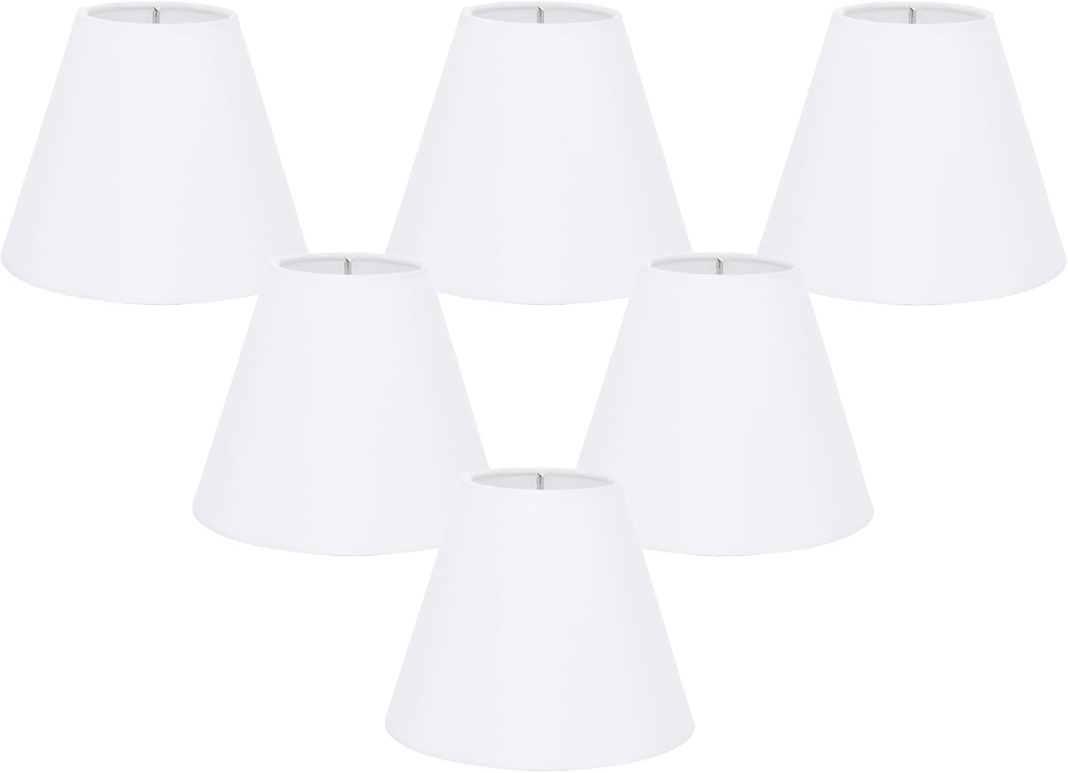 3x6x5 Bleached white Chandelier Lamp Shades, Set of 6
