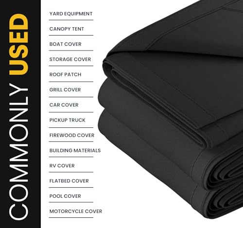 PROTARP Heavy Duty 14 OZ Water Resistant Canvas Tarp, UV Resistant Tarpaulin Cover with Rustproof Brass Grommets, Multipurpose for Canopy, Roof, Camping, Woodpile (Grey 5'X7') by PROTARP - Image 5