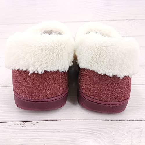 ofoot Womens Breathable Cotton House Slippers with Comfy Memory Foam,Non Slip Washable Indoor Shoes(Rose,US 8-9) | Image 5