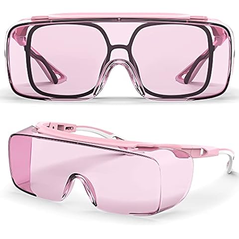 MEIGIX Safety Glasses Anti Fog Goggles Protective Eyewear Blue Light Blocking Anti Dust UV Protection Glasses For Men Women (pink) Cover