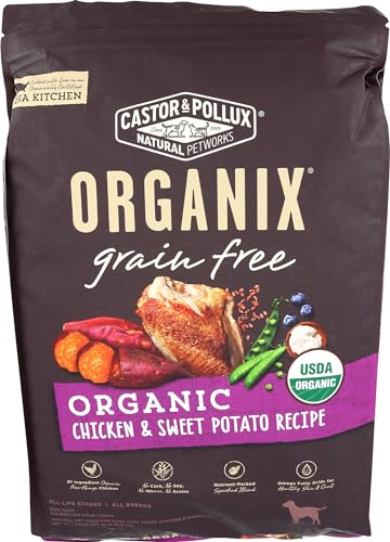 Castor and Pollux ORGANIX Grain Free Dog Food, Chicken and Sweet Potato Organic Dog Food Recipe - 18 lb. Bag