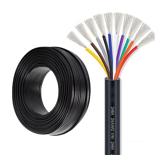 Câble flexible UL2464 20AWG à 10 conducteurs en cuivre étamé sous gaine PVC de 200FT