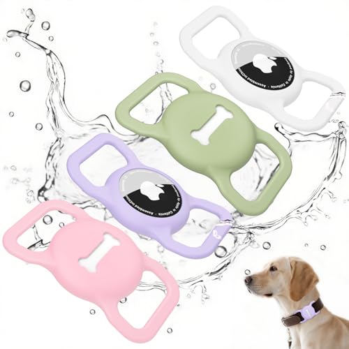Support Airtag chien anti-perte et antichoc en silicone étanche pour collier de protection