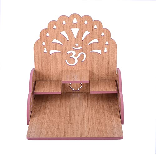 Krupasadhya Handmade Beautiful Wooden Temple/Home Temple/Puja Mandir/Wall Hanging and Table Top Home Mandir Temple/Home Decor Beautiful Wooden Temple 1