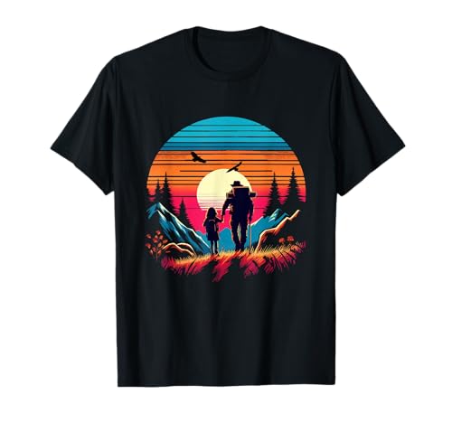 padre hija senderismo montaña camping amigos hija papá Camiseta