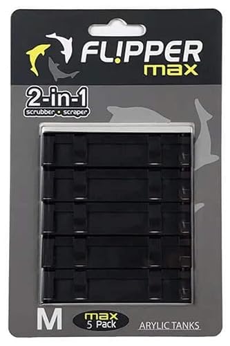 Image of Flipper MAX Magnetic Aquarium Fish Tank Cleaner ABS Replacement Blades - Straight Edge 5-Pack - Acrylic Tanks