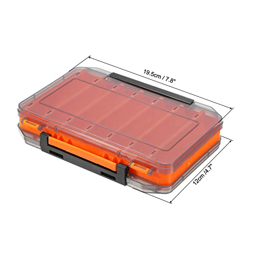 Caja organizadora para señuelos de pesca de plástico con 14 compartimentos, naranja miniatura 2