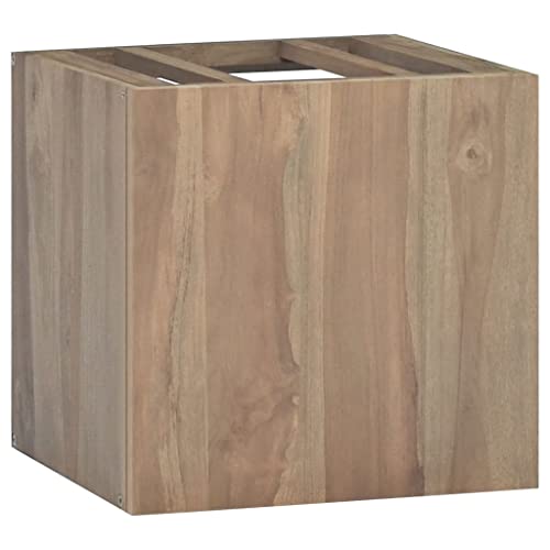 VIHHQGC Wall-Mounted Bathroom Cabinet Natural Teak Solid Wood 4-Piece Set