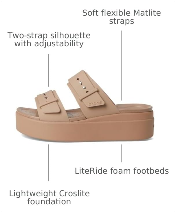 Image of Crocs Women's Brooklyn Buckle Low Wedges | Casual Sandals