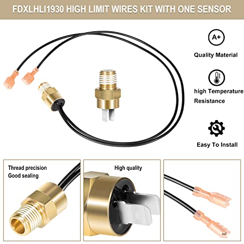 Hihitomorrow Haxhli1930 Sensor & Fdxlhli1930 135 Degree Fahrenheit High Limit Fd Switch Wires Parts Replacement Kit Fit For Hayward H-Series Pool Heater H150Fd-H500Fd, H150Fdn-H500Fdn, H150Fdp-H500Fdp #TOP4