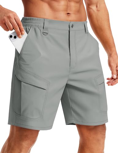 TACVASEN Mens Cargo Hiking Shorts 7" Quick Dry Stretch Work Casual Summer