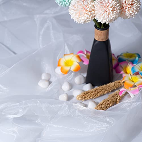 Premium White Sheer Organza Fabric | 1 Yard Length | 44" Width | Ideal for Bridal Wear, Crafting, and Event Decorations 4 Premium White Sheer Organza Fabric | 1 Yard Length | 44" Width | Ideal for Bridal Wear, Crafting, and Event Decorations - Image 3