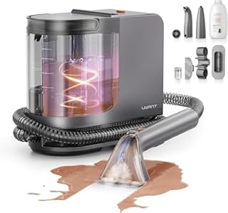 Uwant Carpet Cleaner Machine 18Kpa Powerful Suction, Portable Carpet Cleaner for Pet Stains with Cleaning Tools&Solution Self-Cleaning Upholstery Cleaner for Car, Couch, Rug, Spot (Gray)