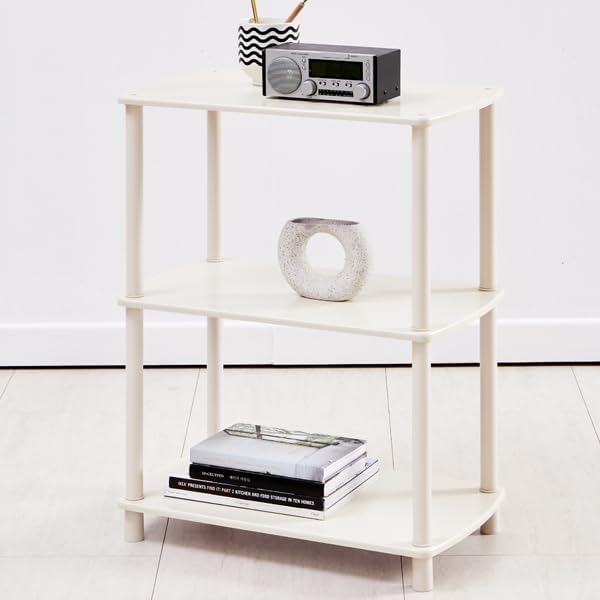 TRES BELLE Multipurpose Display Shelf,Steel Leg Storage Shelves,Book Shelf,for Organization and Storage,Home, Kitchen,Bath,Living Room,Garage,Home Office,Warehouse Organigation (Black, ONE Size, 4)