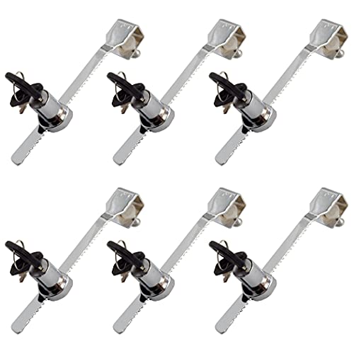 HAMILO ショーケース用ロック 防犯対策 鍵 店舗 ガラス扉 引き戸 スペアキー付属 6点セット