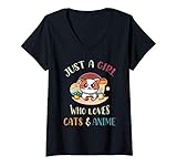 donna gatto animale otaku ragazze regalo giapponese anime maglietta con collo a v