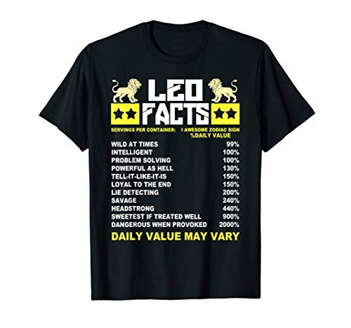Funny Leo Zodiac Sign Leo Facts T-Shirt