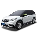 Half Car Cover Waterproof Ninonly Universal Car Top Cover Breathable All Weather Protection Auto Sun Rain Dust UV Protector for Windshield Black(for SUVs Up to 4.5-5.5M)