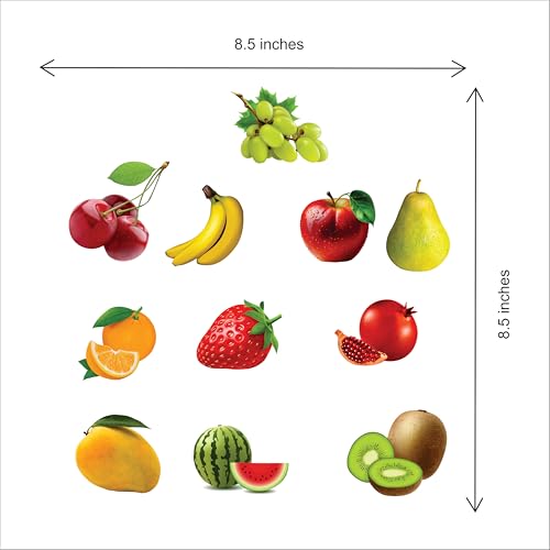 Image of A ONE CREATIVES Fruit Fridge Cutouts Magnet Set | Includes Realistic 3D Fruit Designs, Decorative Magnets for Kitchen, Office & Home Decor Set of 11 Pcs