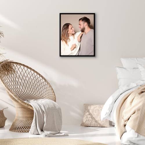 Image of Americanflat 17x21 Picture Frame with Polished Plexiglass - Streamline Collection - Thin Border Picture Frame for Wall Display - Hanging Hardware Included - Black