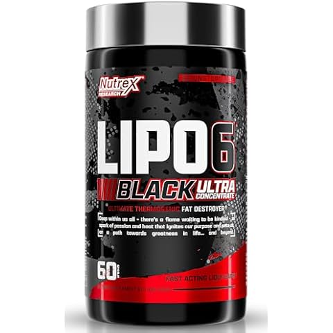 Nutrex Research Lipo-6 Black Ultra Concentrate | Thermogenic Energizing Fat Burner Supplement, Increase Weight Loss, Energy & Intense Focus |Capsule, 60Count Cover