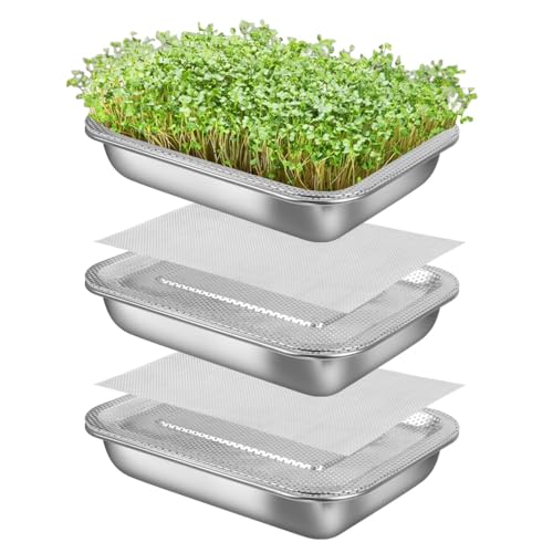 Picowe Stainless Steel Sprouting Trays (3-Pack)