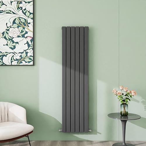 Simple Bathroom 1600×408mm Anthracite Vertical Designer Radiator Double Panel Modern Central Heating Flat Panel Radiators