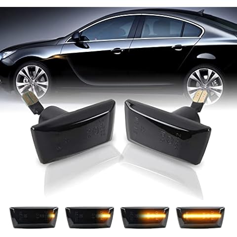 OZ-LAMPE Turn Signal Light, Dynamic Side Indicator Flowing Side Marker Repeater Smoke Compatible with V-auxhall O-pel Adam Astra H Corsa D Corsa E Insignia A Meriua B Zafira B Cover