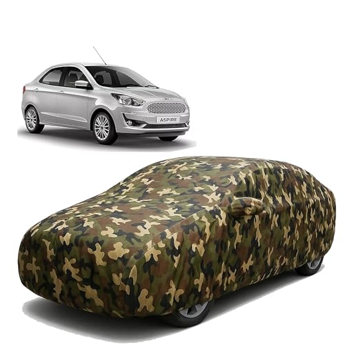 Image of Sulfar 100% Waterproof Car Body Cover for Ford Aspire - Triple-Stitched Dustproof UV, Heat & Rain Protection with Mirror Pockets, Full-Bottom Elastic & Free Storage Bag - All-Weather Indoor Outdoor (A