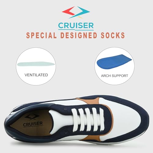 Image of Cruiser Mens Running Shoes|Everyday Sneakers with Effortless Vibes|Casual Breathable Walking Shoes|Sport Athletic Sneakers|Gym Comfortable Lightweight Shoes (Pace-1)
