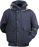 Capuche avec col en fourrure BMS - Blouson - Homme - Bleu - Medium