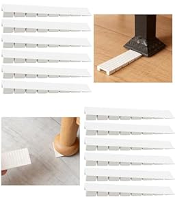 12 Pcs Heavy Duty Plastic Shims for Leveling - Slotted Furniture Wedges for Toilet, Windows, and Doors Stackable Table Levelers with Anti-Slip Texture, Snap-to-Fit Size, White