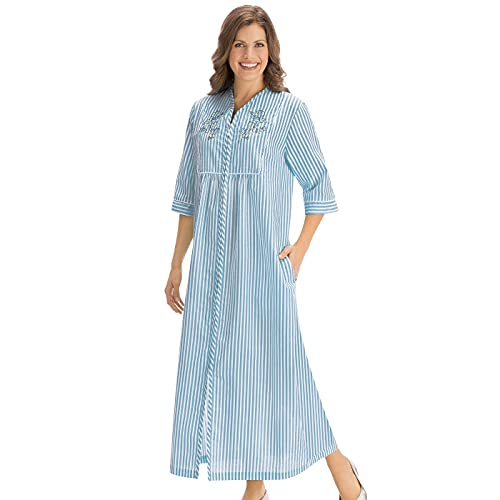 Collections Etc Seersucker Embroidered Floral Lounger2