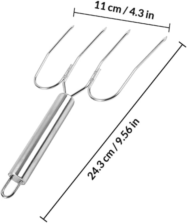Stainless Steel Turkey Lifter Forks Bbq Meat Carving Forks Large Portable Roasting Sticks for Camping and Outdoor Barbecue 2pcs Set