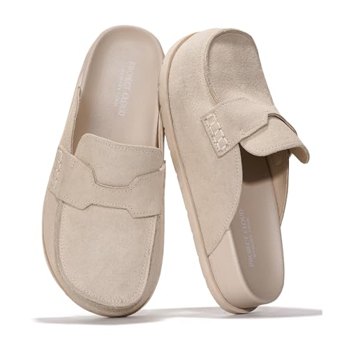 Image of Project Cloud 100% Genuine Leather Womens Clogs - Plush & Soft Insole with Arch Support Non Slip Mules & Clogs for Women Footwear - Water Resistant Women Shoes (Foamy)