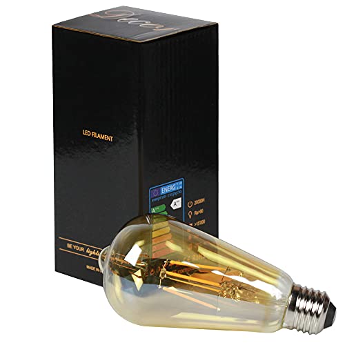 Lot de 1 ampoules Edison vintage E27 LED à incandescence, 6 W (remplace 60 W), ampoule rétro idéale pour éclairage nostalgique et rétro, blanc chaud Cover
