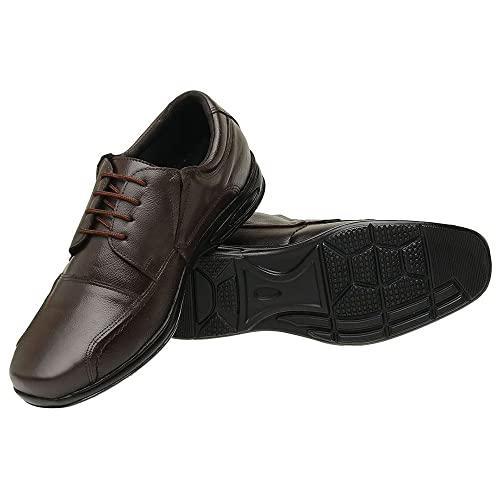 Sapato Anti Stress Ortopédico Masculino Em Couro Com Cadarço San Lorenzo 5070 Cor:Marrom;Tamanho:37;