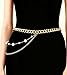 MODRSA Chain Belt Gold Chain Belt for Women Fashion Plus Size Gold Waist Chains Metal Pearl Layered Belts Chains no Tarnish Trendy Belly Belts for Women Waist Jewelry