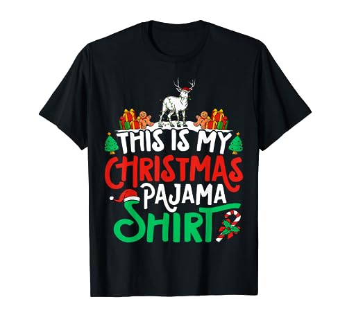 Deer Christmas Pajama Shirt - Deer Lover Xmas Camiseta