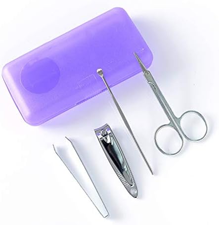 Manicure Set 4Pcs/Set Multifunctional Nail Cutter Set Stainless Steel Nail Correction Nipper Cutters Dead Skin Dirt Pedicure Scissor Set Nail Clippers Pedicure Kit (Color : Yellow)