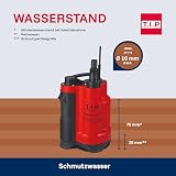 T.I.P. Schmutzwasser Drainage Tauchpumpe (Schächte ab 22 x 22 cm, 13.000 l/h Fördermenge, 9 m Förderhöhe, 0,9 bar Druck, 750 W, integrierter Schwimmer, vertikaler Pumpenausgang) I-Compac 13000, 30191