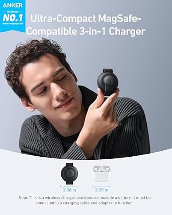 Anker MagGo Qi2 15W 3-in-1 Foldable Wireless Charging Station & MagGo Qi2 15W 3-in-1 Ultra-Foldable Wireless Charging Pad, for iPhone, AirPods & Apple Watch