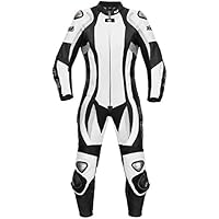 Mono de cuero para mujer de XLS, modelo Daytona, de una pieza en blanco y negro