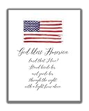 Patriotic Inspirational ‘God Bless America, Land That I Love’ Typography Word Wall Art - 11x14 UNFRAMED Print - Makes a Great Decor Gift for any Patriot