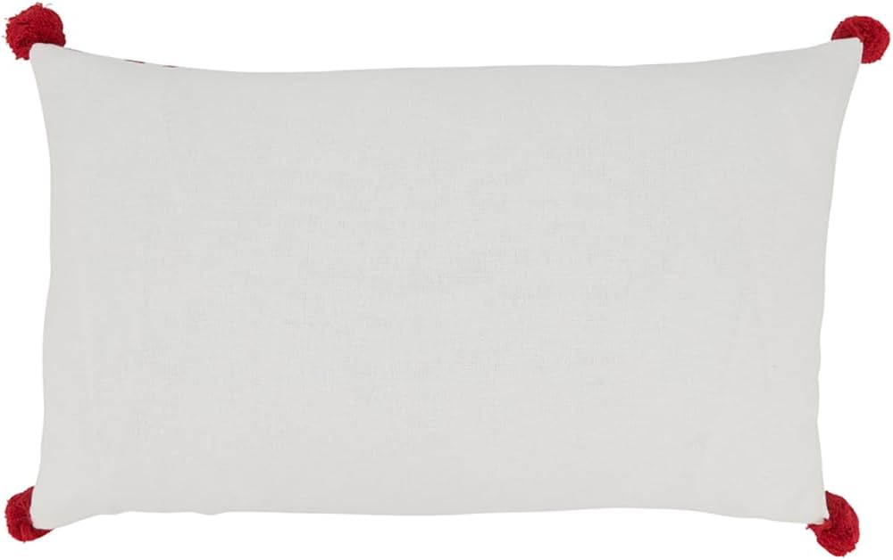 Fennco Styles Holiday Peppermints Cotton Throw Pillow Cover 12" W X 20" L - Red & White Festive Accent Pillow Case for Christmas, Home, Couch, Bedroom, Living Room and Office Décor