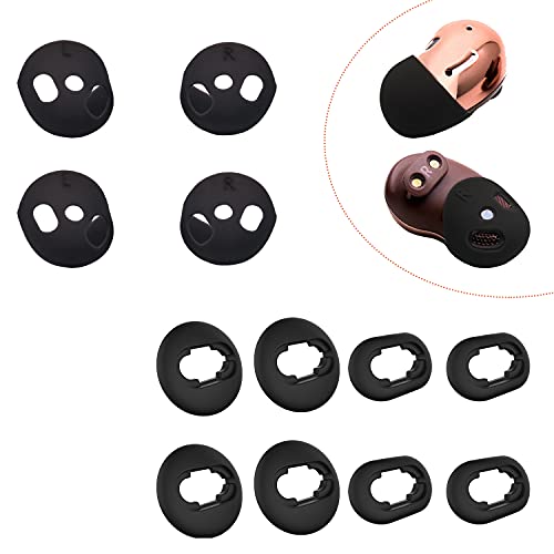 Luckvan Galaxy Buds Live Ear Tips Replacement Buds Live Ear Wing Tips Silicone Earbuds Cover Skin Cap Ear Tips for Samsung Galaxy Buds Live Case Cover Anti-Slip Fit in Charging Case(Black+Black)