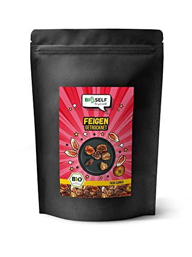 Bioself BIO Feigen getrocknet, ohne Zucker, ungeschwefelt - naturreine ungezuckerte weiche Feigen (500 gr) Cover