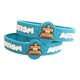 Autism Bracelet for Kids, Medical Wristband for Autistic Kids – Colorful Blue Autism Awareness Bracelet for Kids – Latex Free, Adjustable Autism Wristband for Kids Ages 2+ (2 Pack “Puzzles”)